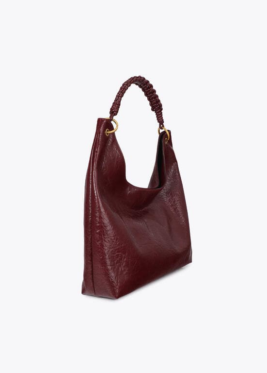Shopper Burdeos con Asa Trenzada Lola Casademunt - Imagen 5
