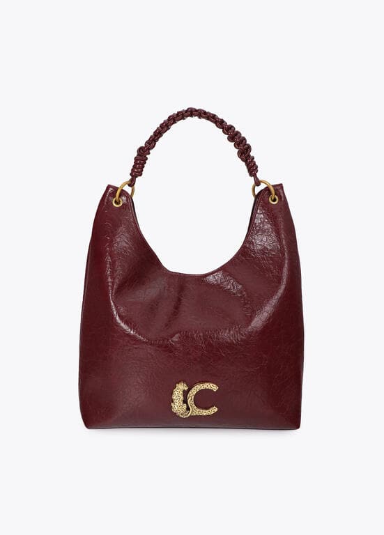 Shopper Burdeos con Asa Trenzada Lola Casademunt