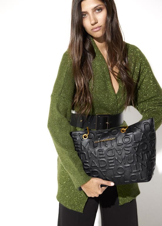 Shopper Negro Monograma Lola Casademunt - Imagen 4