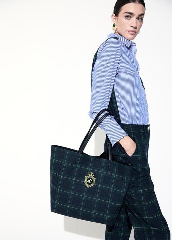 Shopper Tejido Cuadros Escocés Lola Casademunt - Imagen 5