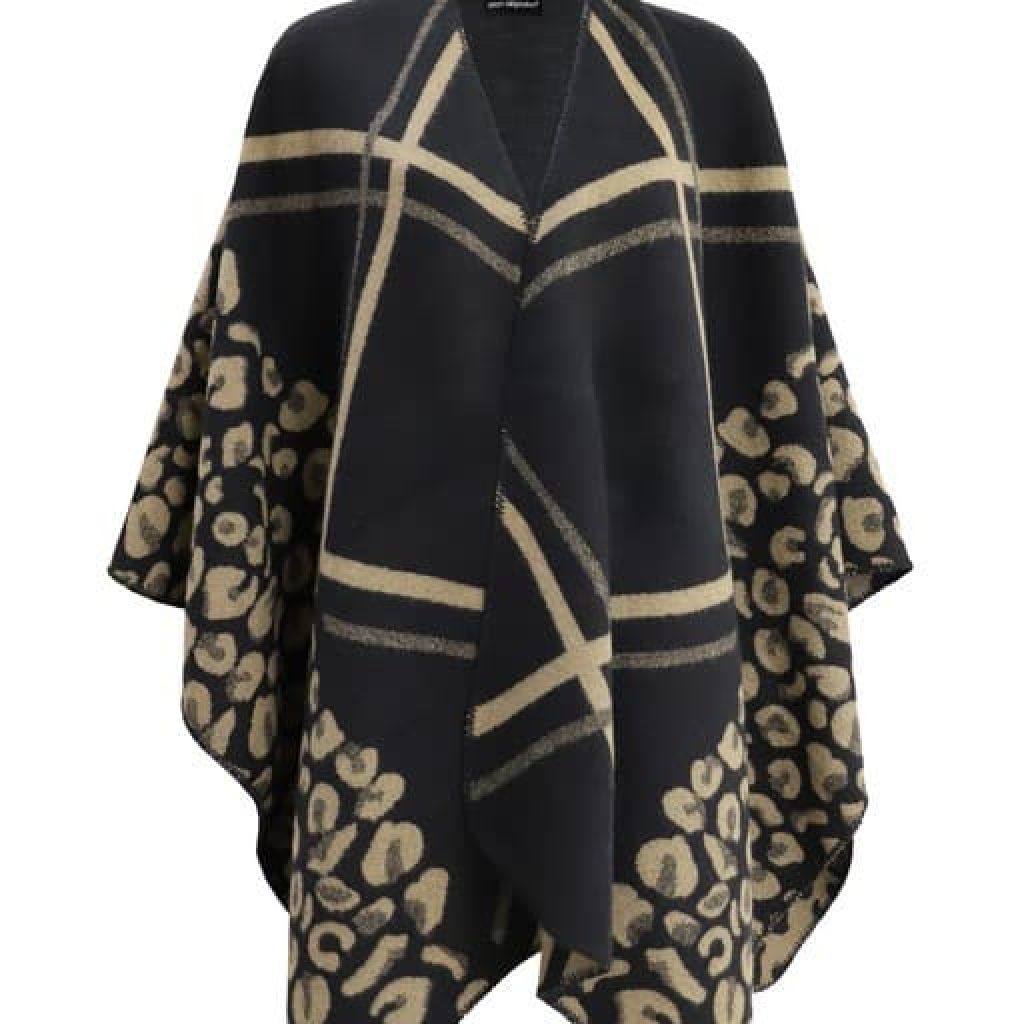 Poncho Don Algodón Estampado Beige